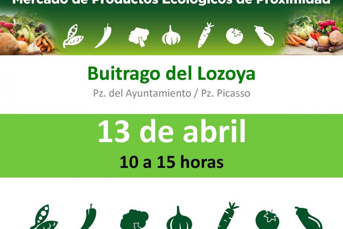 Sábado, 13 de abril, de 10 a 15 horas. Mercado de productos ecológicos de proximidad