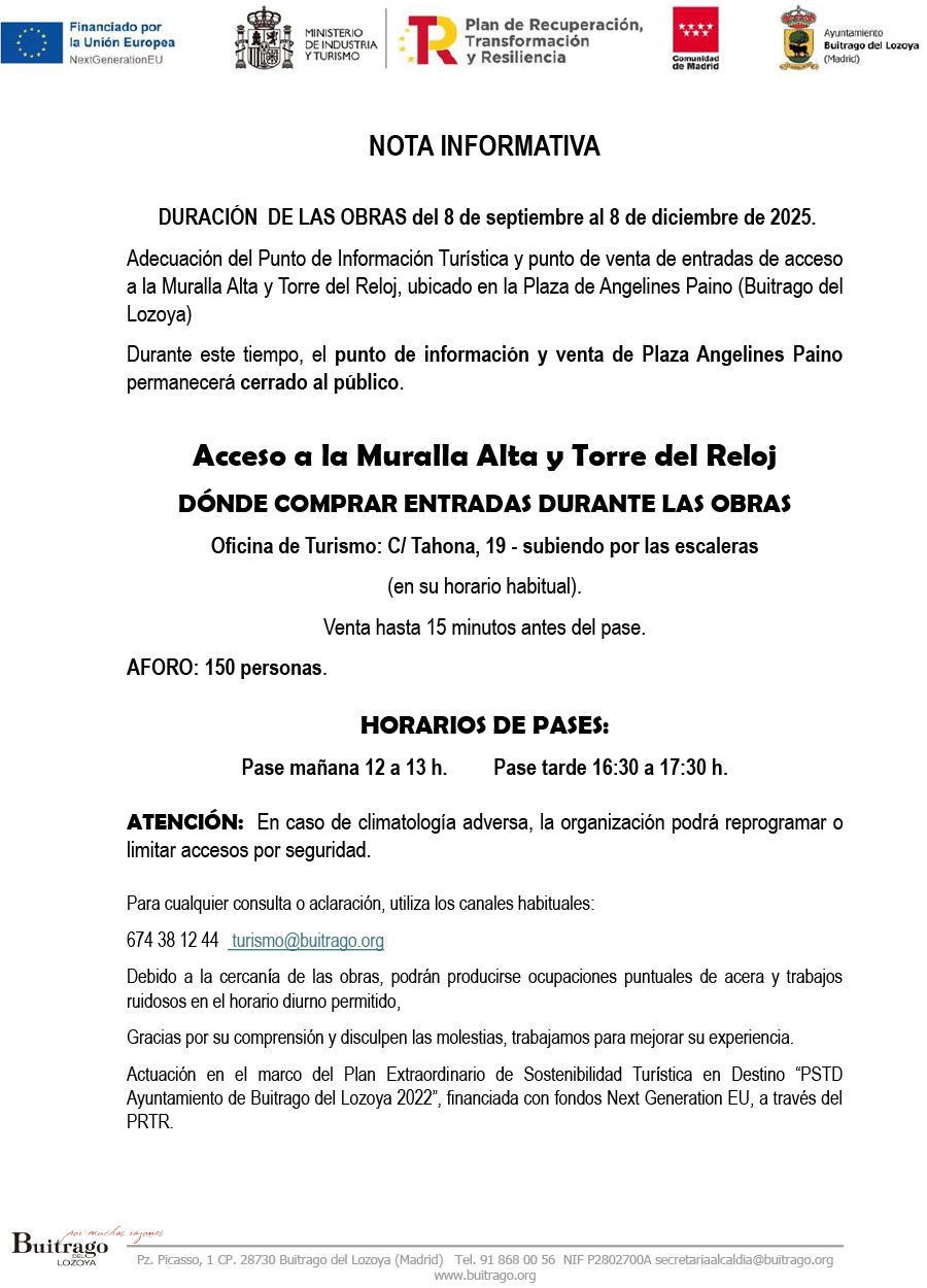 NOTA INFORMATIVA VISITANTES