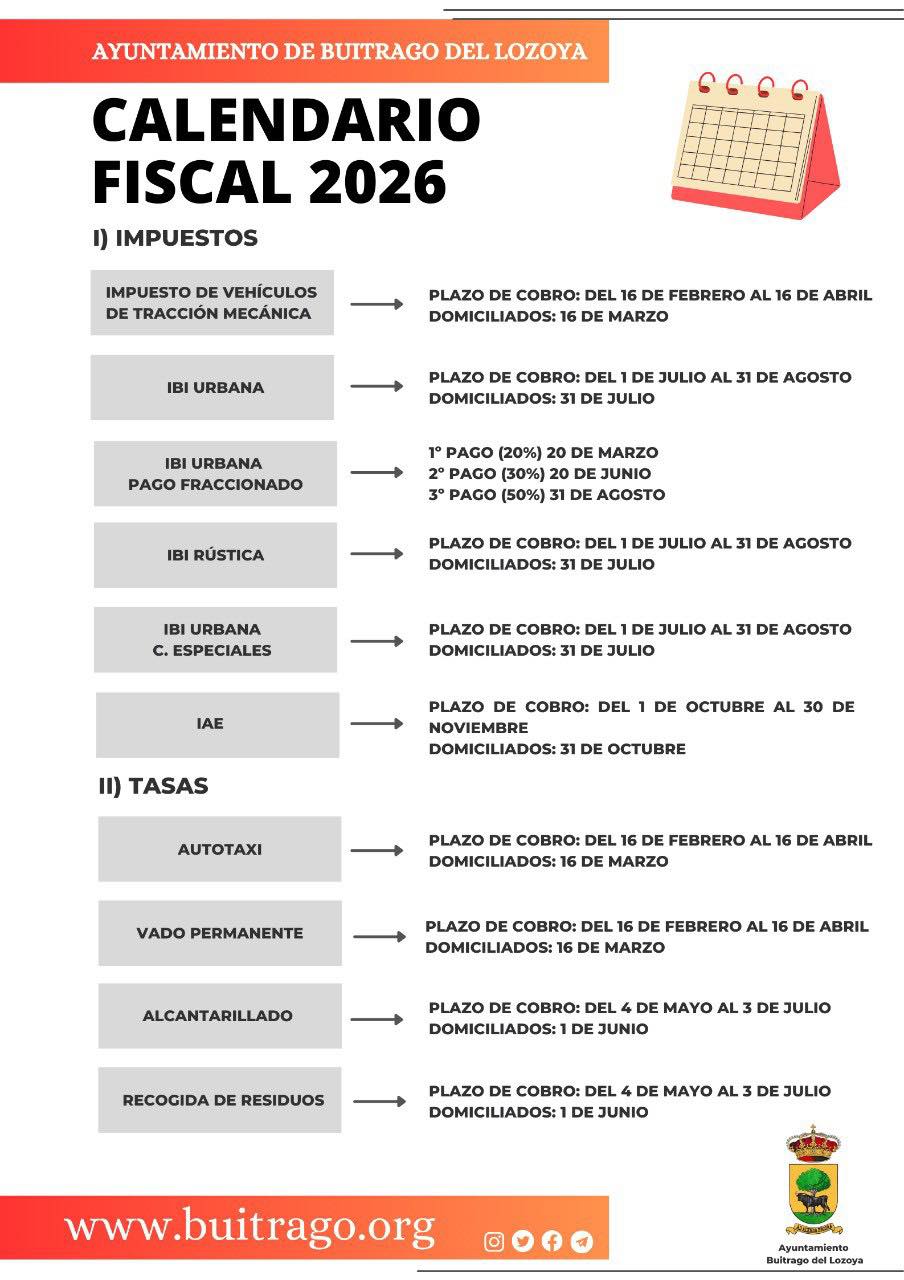 Calendario fiscal 2026 Buitrago