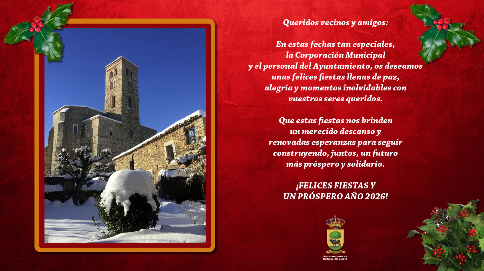 Felicitación navideña del Ayuntamiento de Buitrago 2025 2026