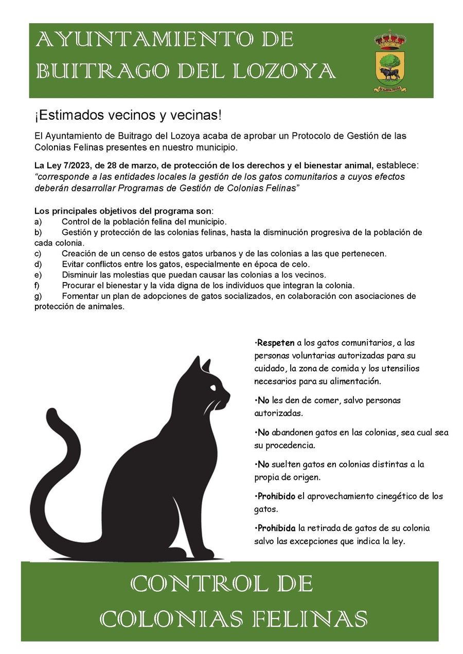 CARTEL SOBRE LA FIRMA DEL PROTOCOLO DE COLONIAS FELINAS 1