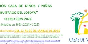 Admisión Casa de Niños y Niñas curso 2025-2026
