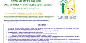 Convocatoria extraordinaria admisión curso 2025-2026, CASA DE NIÑOS Y NIÑAS “BUITRAGO DEL LOZOYA"