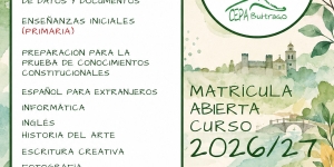 Oferta formativa del curso 2026-2027 del CEPA Buitrago del Lozoya en las aulas de Rascafría y Buitrago