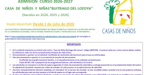 Casa de Niños Buitrago del Lozoya. Información convocatoria extraordinaria
