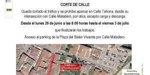 Bando: corte de calle por obra, desde 29 de junio hasta 3 de julio