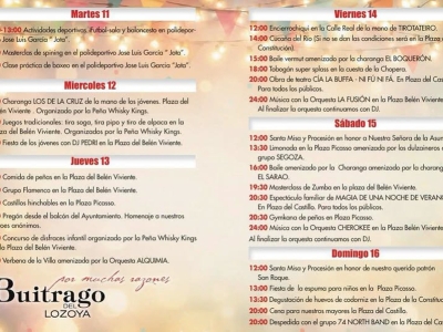 Programación Fiestas Patronales en honor a Ntra. Sra. de la Asunción y San Roque 2026
