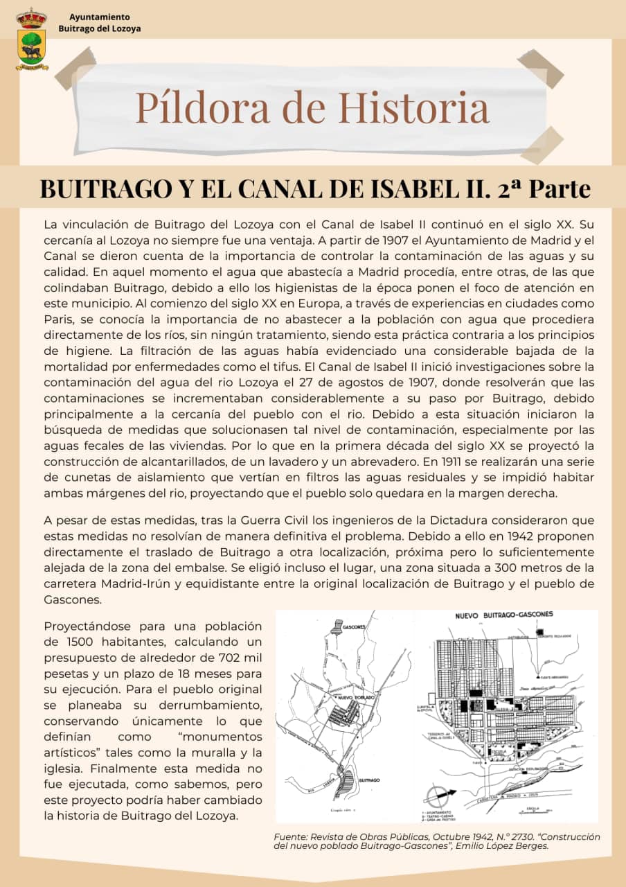 Historia de Buitrago y el Canal de Isabel II